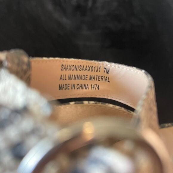 Madden Girl Saaxon Womens Heeled Sandal 7M Snake Print Pointed Toe Block Heel - Picture 9 of 10